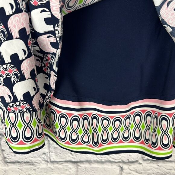 Crown & Ivy Top Womens Navy Elephant Print Sleeveless Tank Layers Blouse Size 2X - Picture 4 of 7